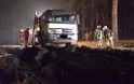 Container LKW umgestuerzt Koeln Brueck Bruecker- Dellbruecker Mauspfad P539